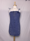 Lace Up Denim Dress