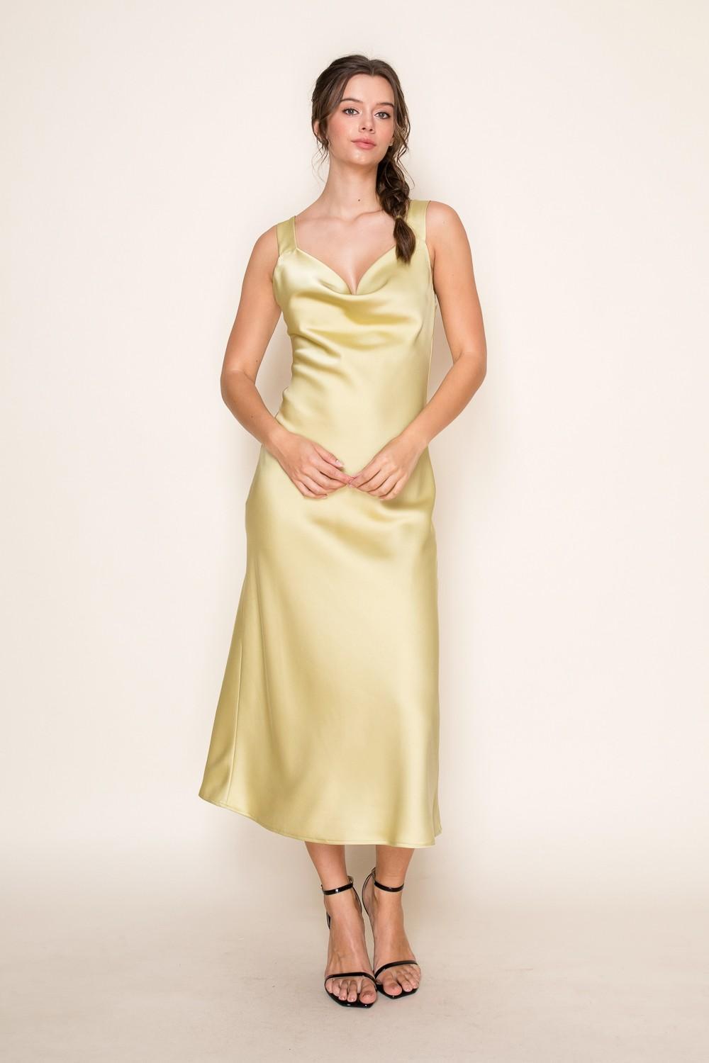 Sage Cowl Neck Dress