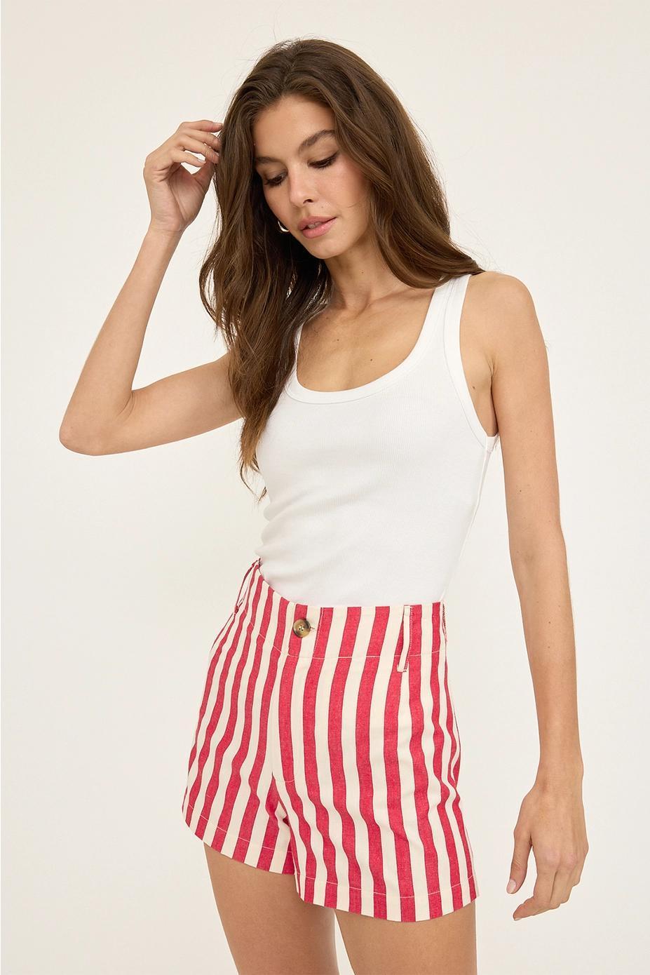 Red Striped Shorts
