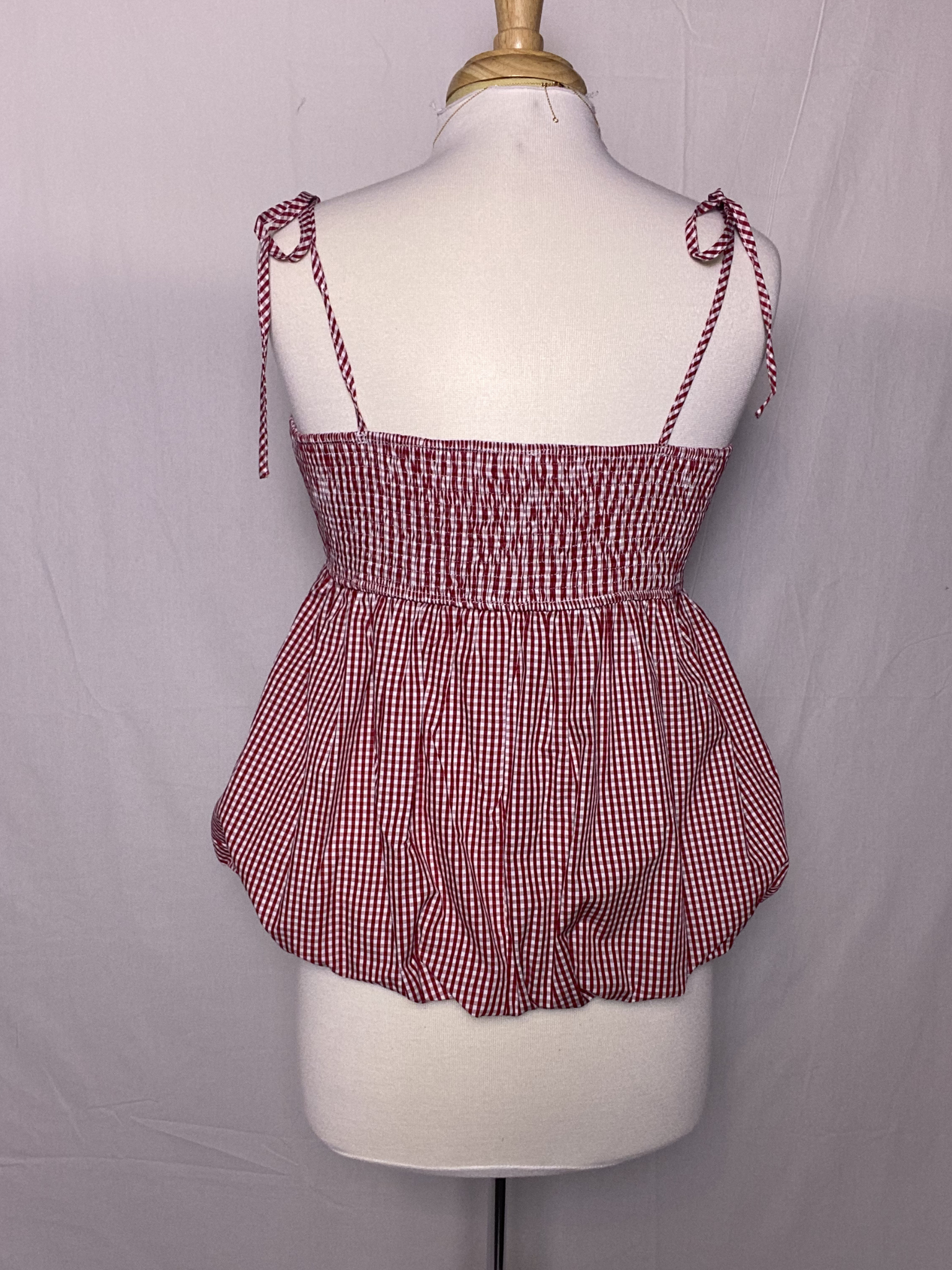 Gingham Bubble Top