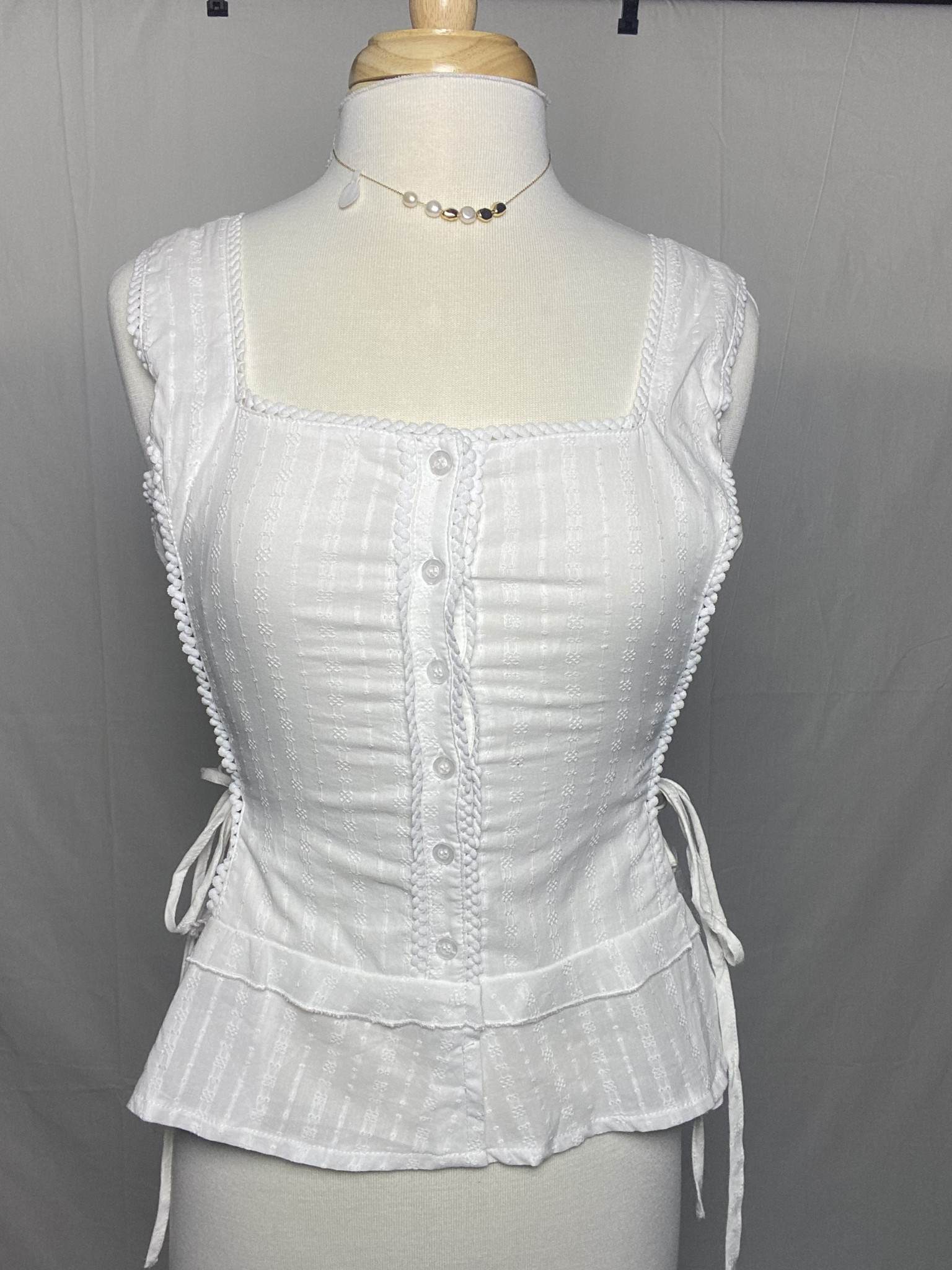 Lace Trim Peplum Top