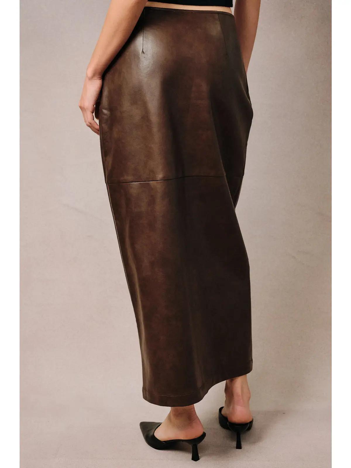 Leather Wrap Skirt