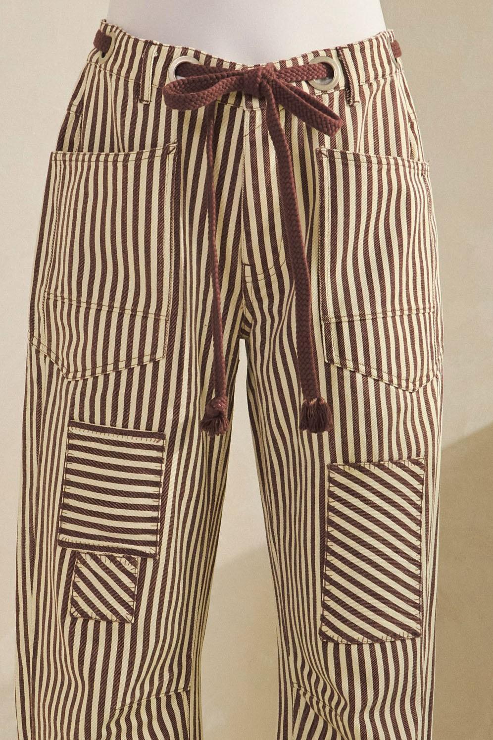 Striped Barrel Pants