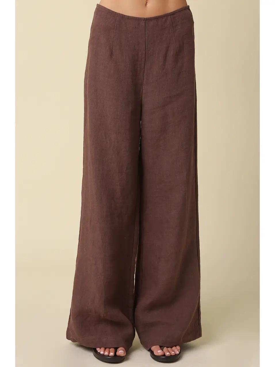 Brown Linen Set - Pants