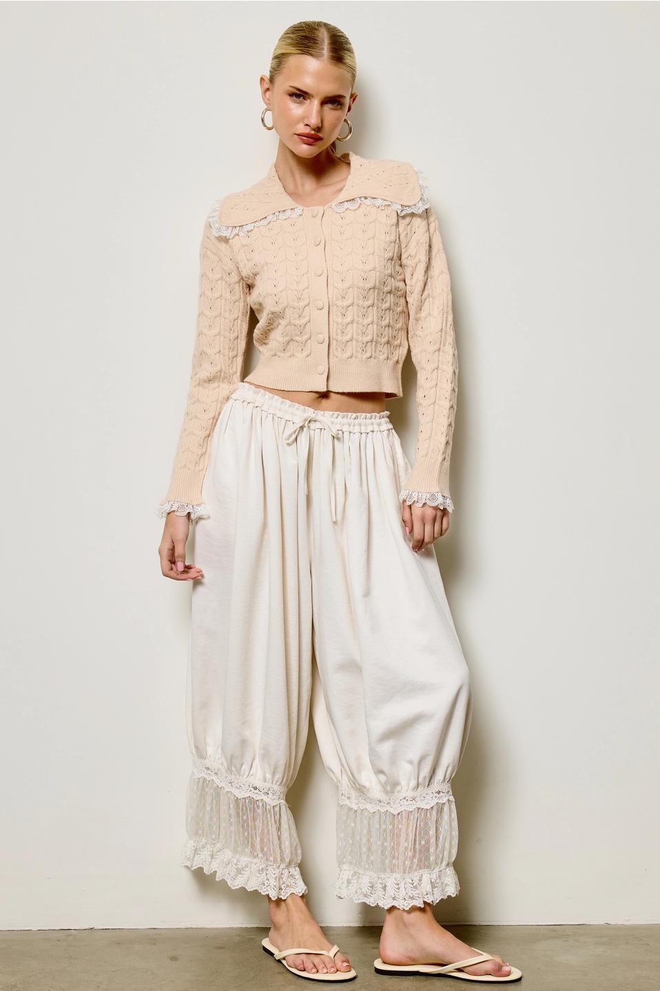 Lace Trim Bloomer Pants