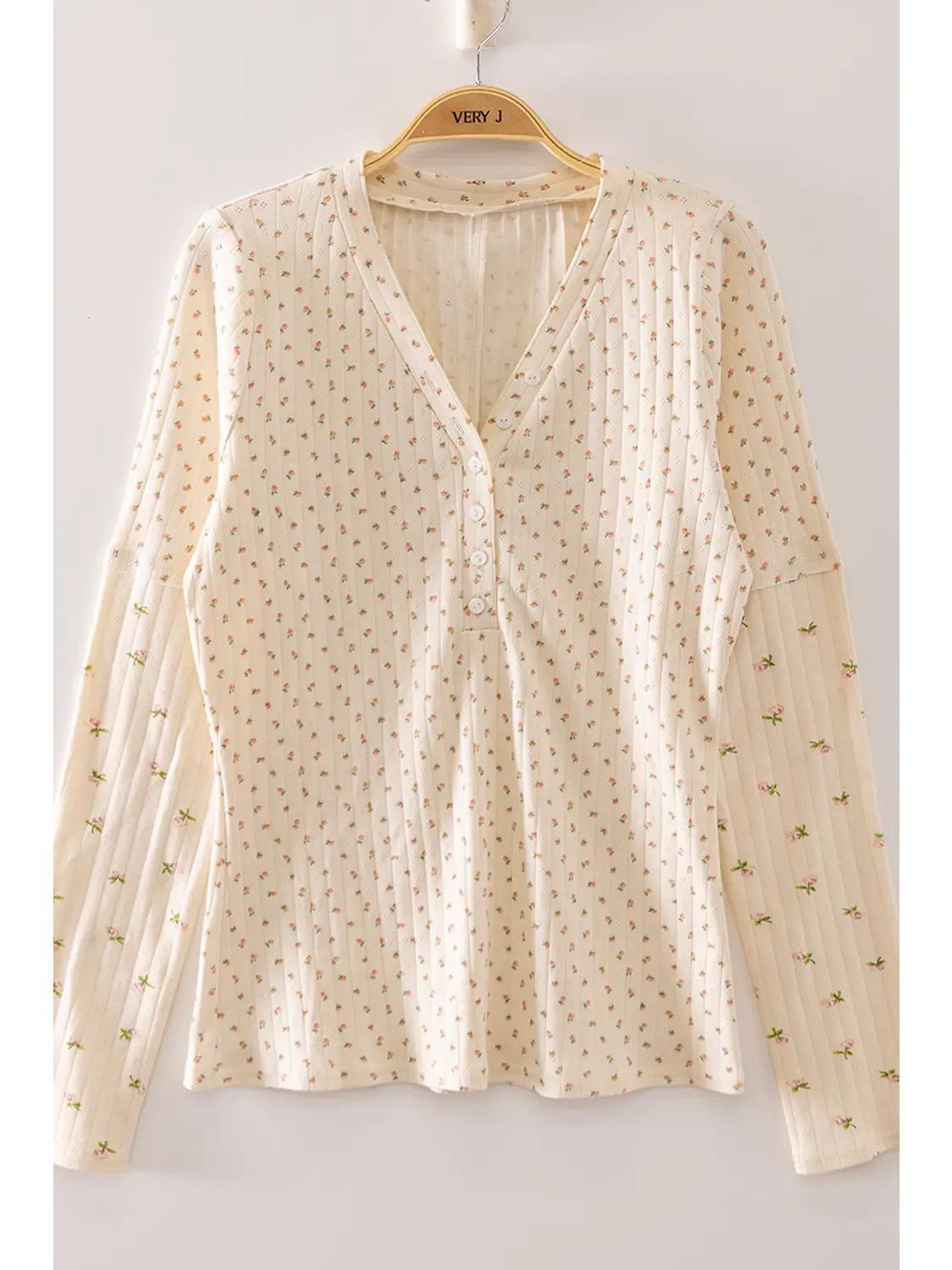 Floral Henley