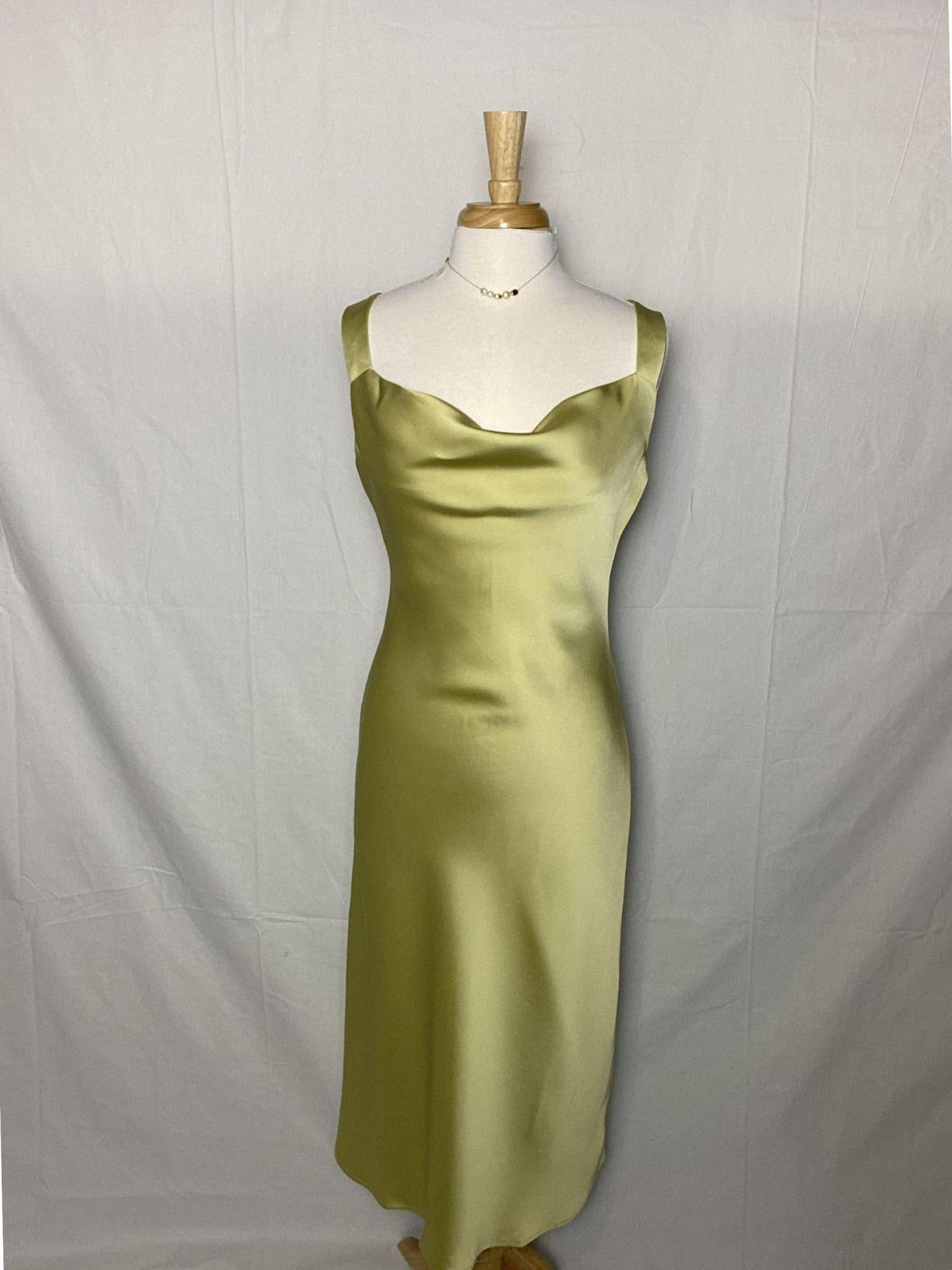 Sage Cowl Neck Dress