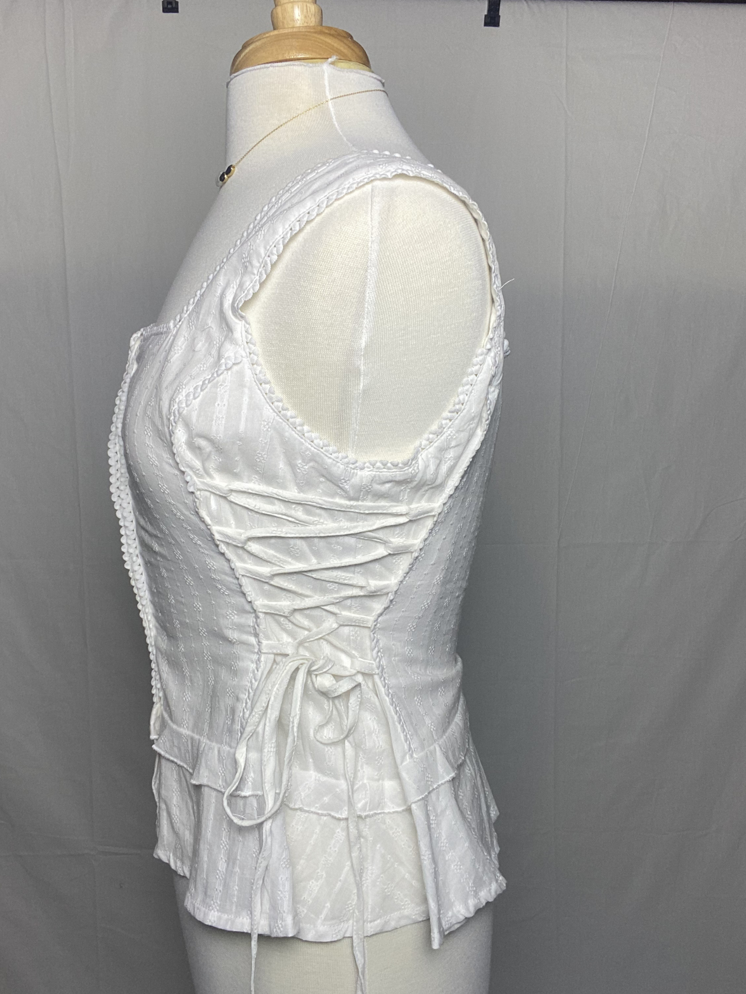 Lace Trim Peplum Top