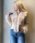 Faux Fur Knit Cardigan
