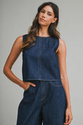 Denim Tie Top