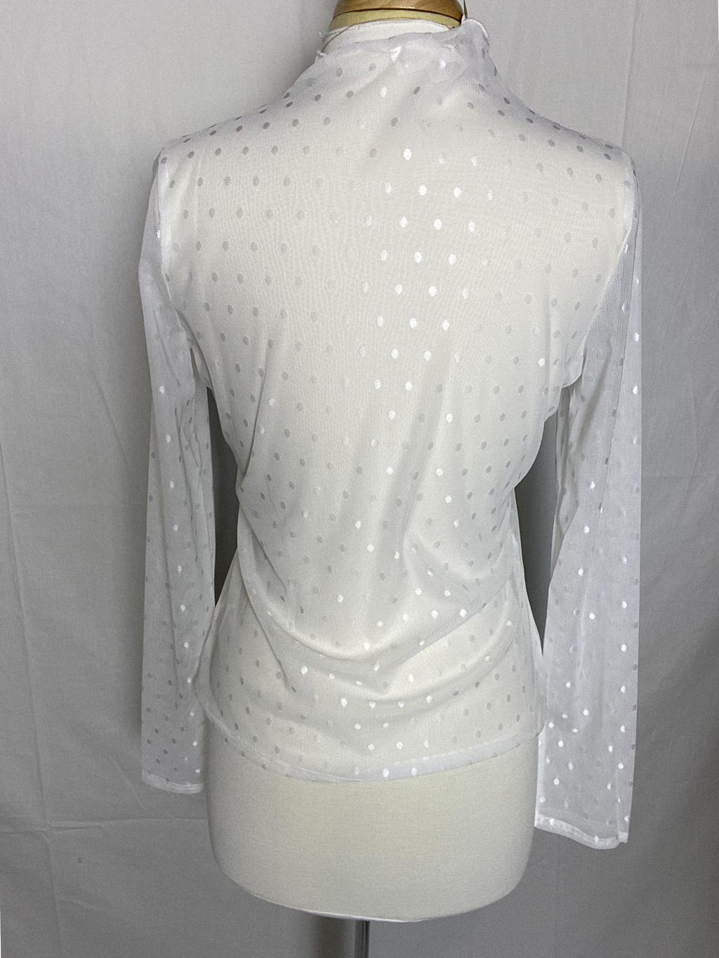 Mesh Polka Dot Long Sleeve
