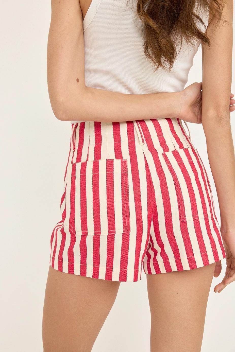 Red Striped Shorts