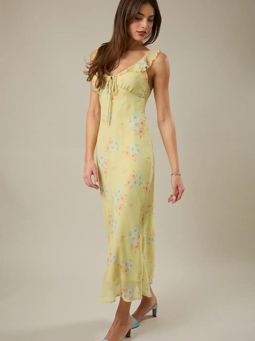Butter Yellow Floral Dress