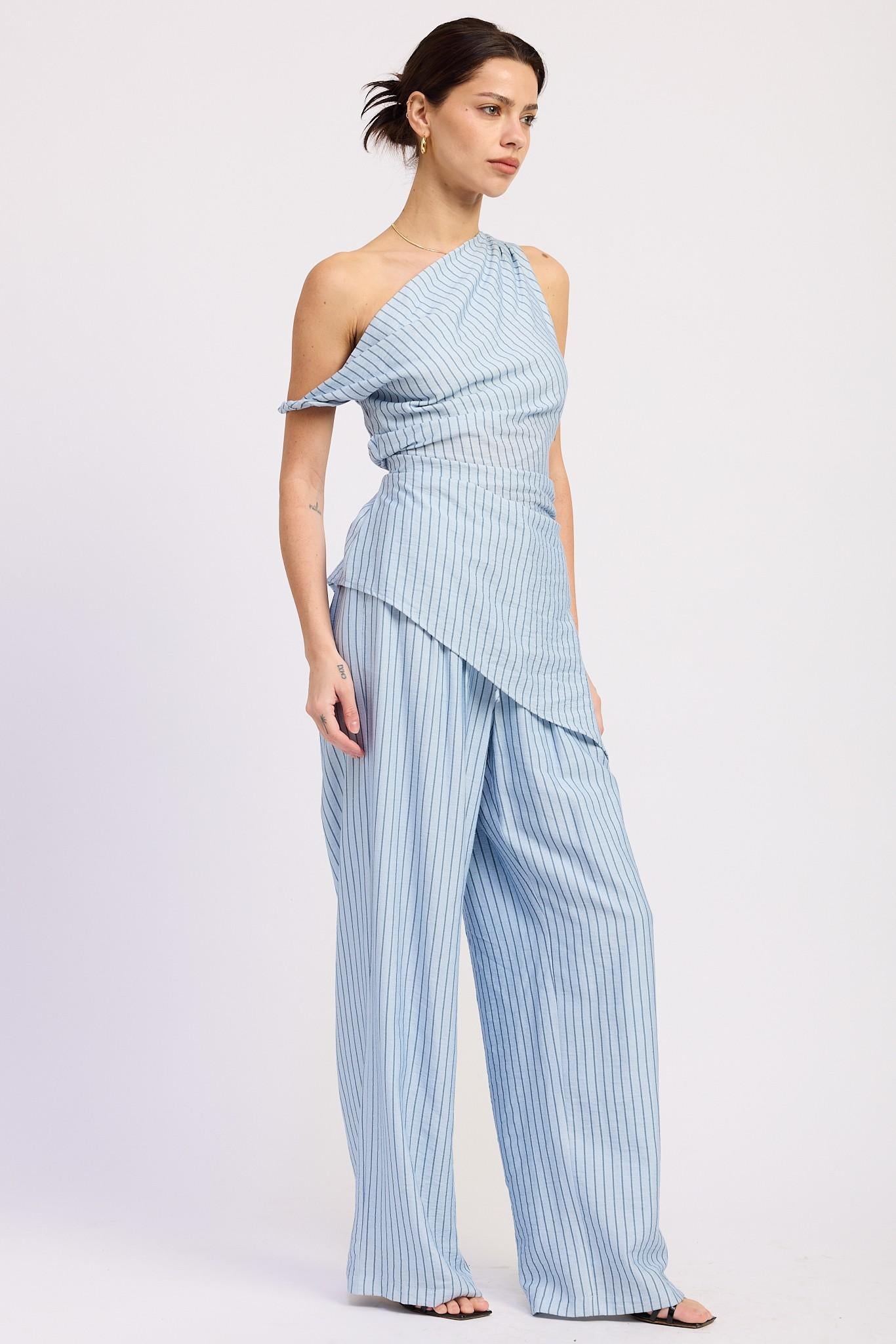 Blue Striped Pants