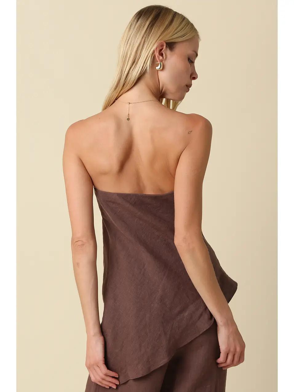 Brown Linen Set - Top