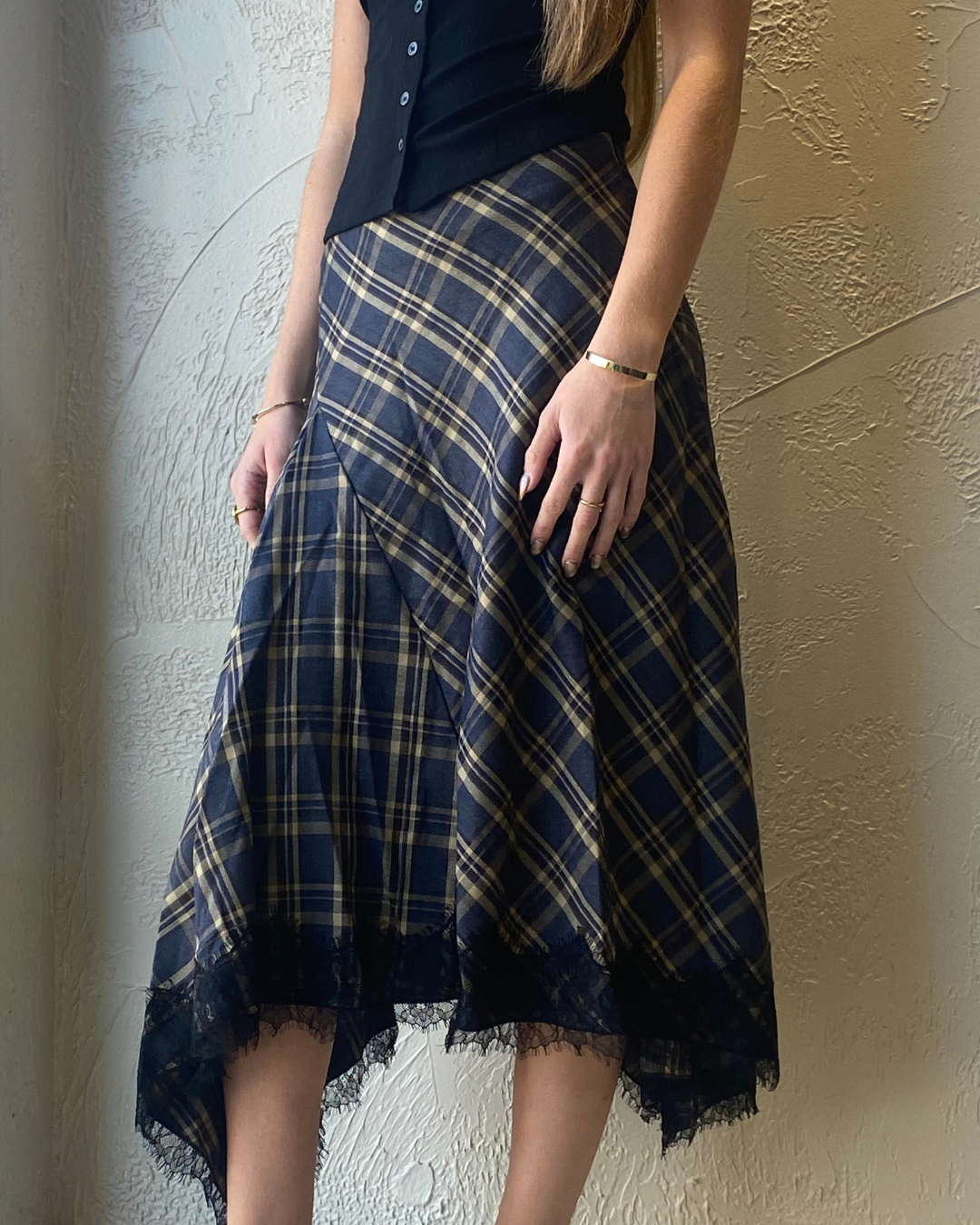 Plaid Midi Skirt