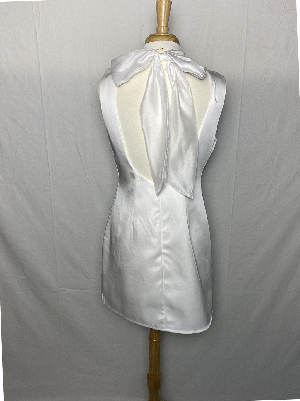 Satin Mini Dress w/ Bow