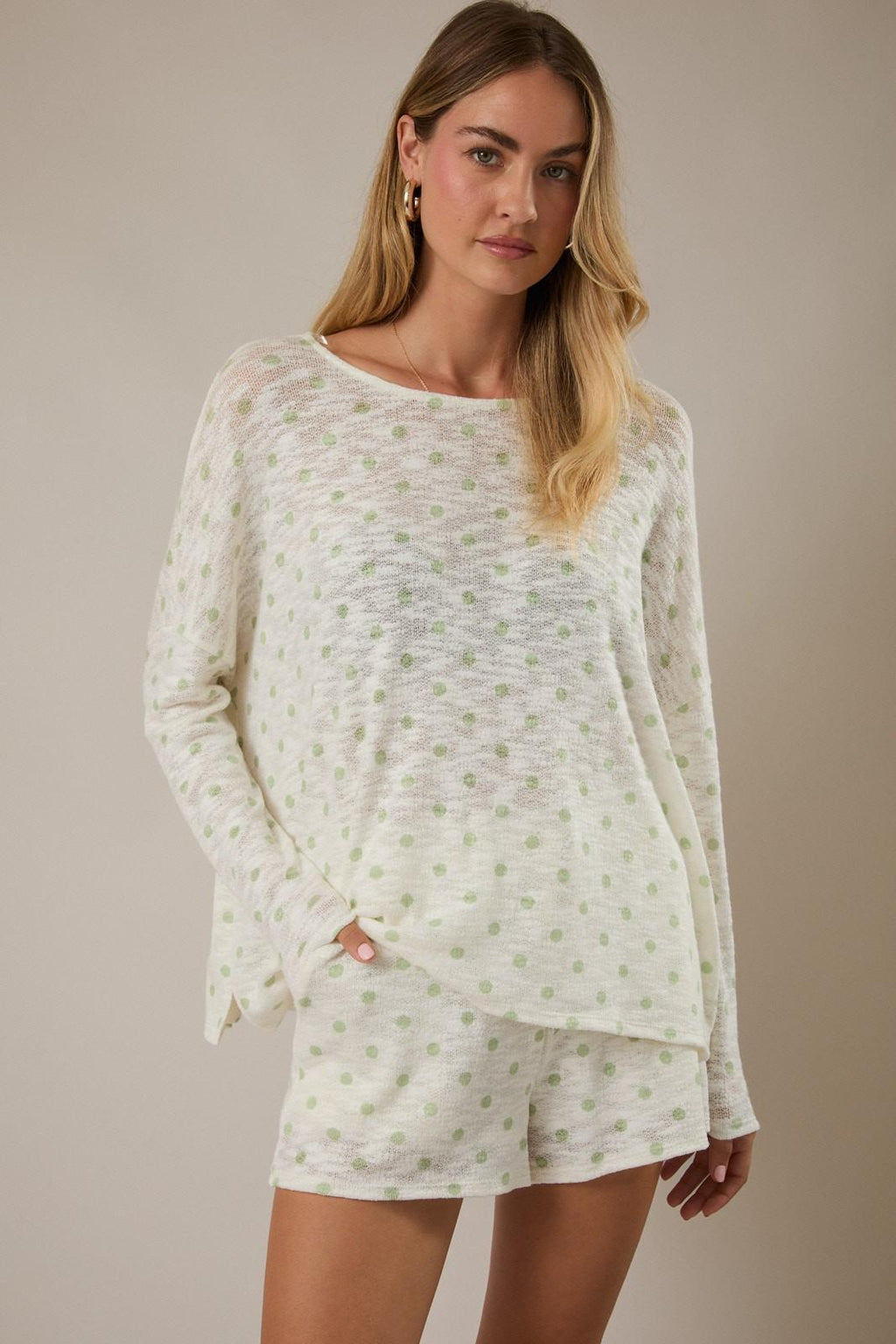 Polka Dot Knit Set - Top