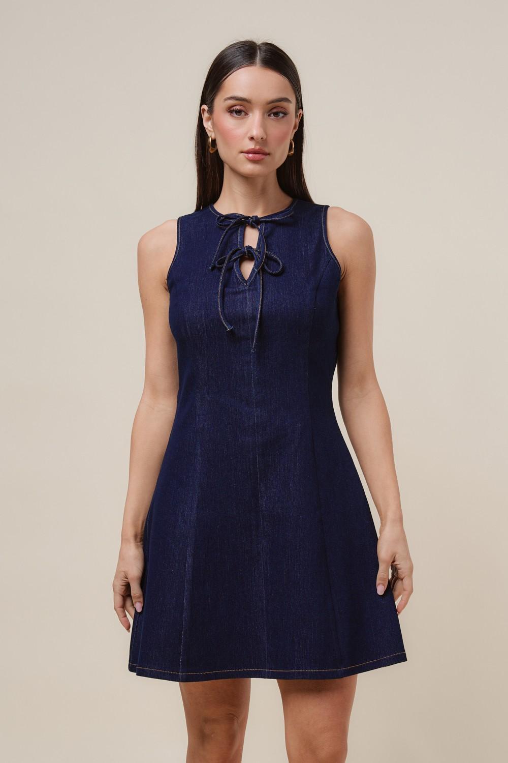 Denim Flare Mini Dress