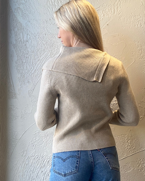 Asymmetric Button Sweater