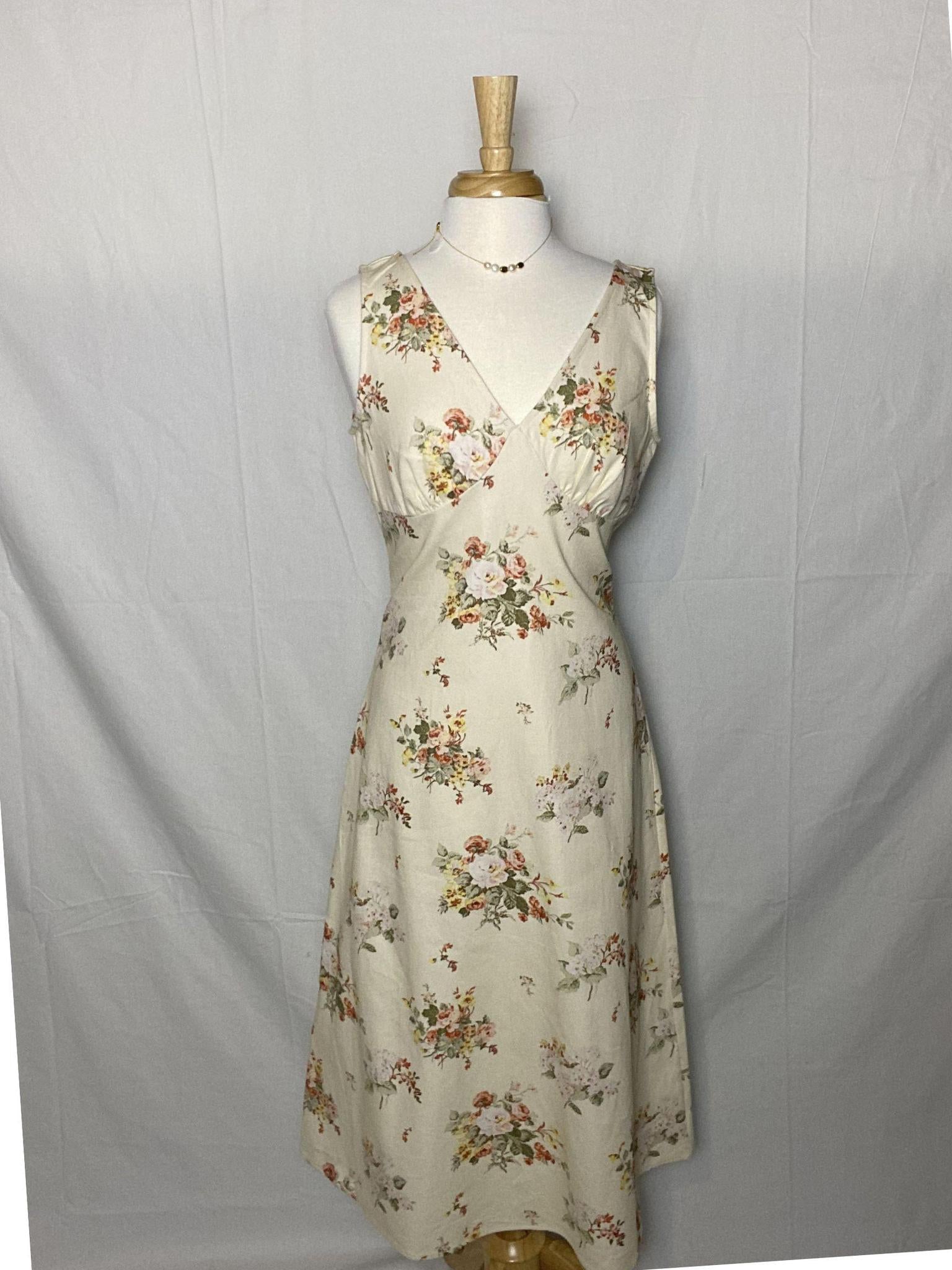 Floral V-Neck Midi Dress