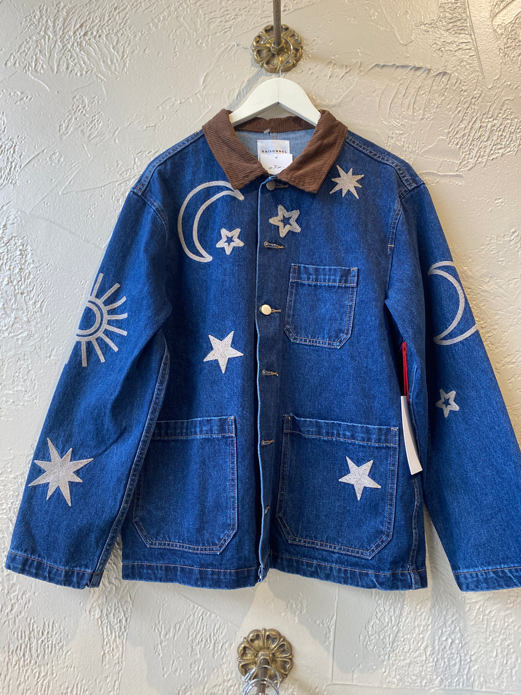 Celestial Embroidered Denim Jacket
