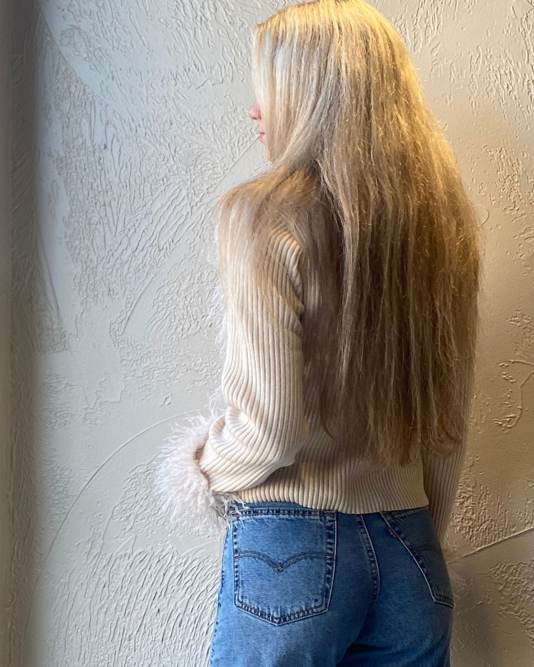 Faux Fur Knit Cardigan