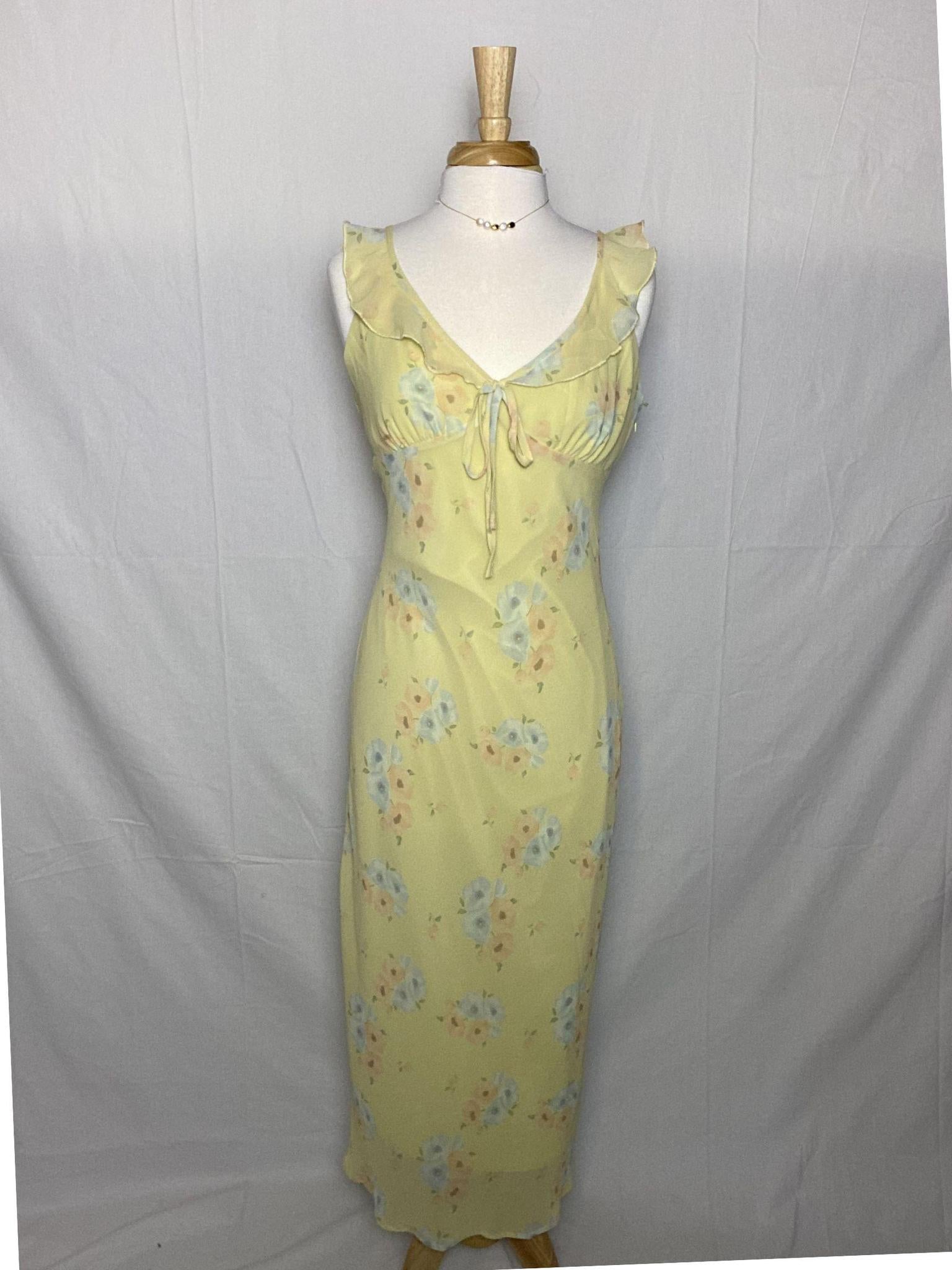 Butter Yellow Floral Dress