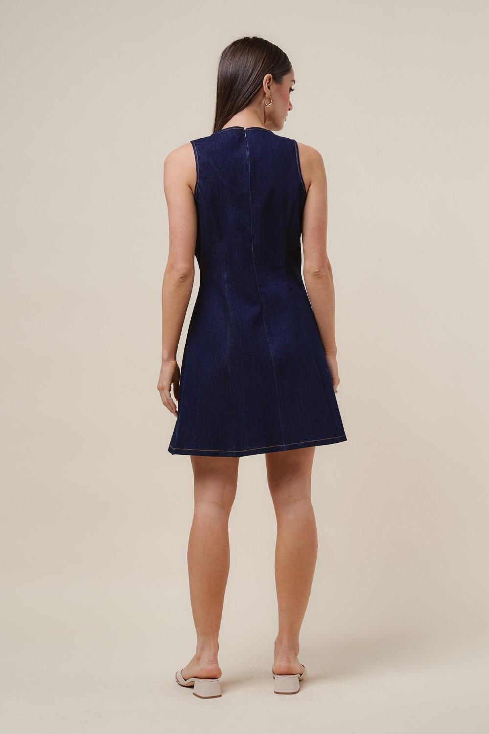 Denim Flare Mini Dress