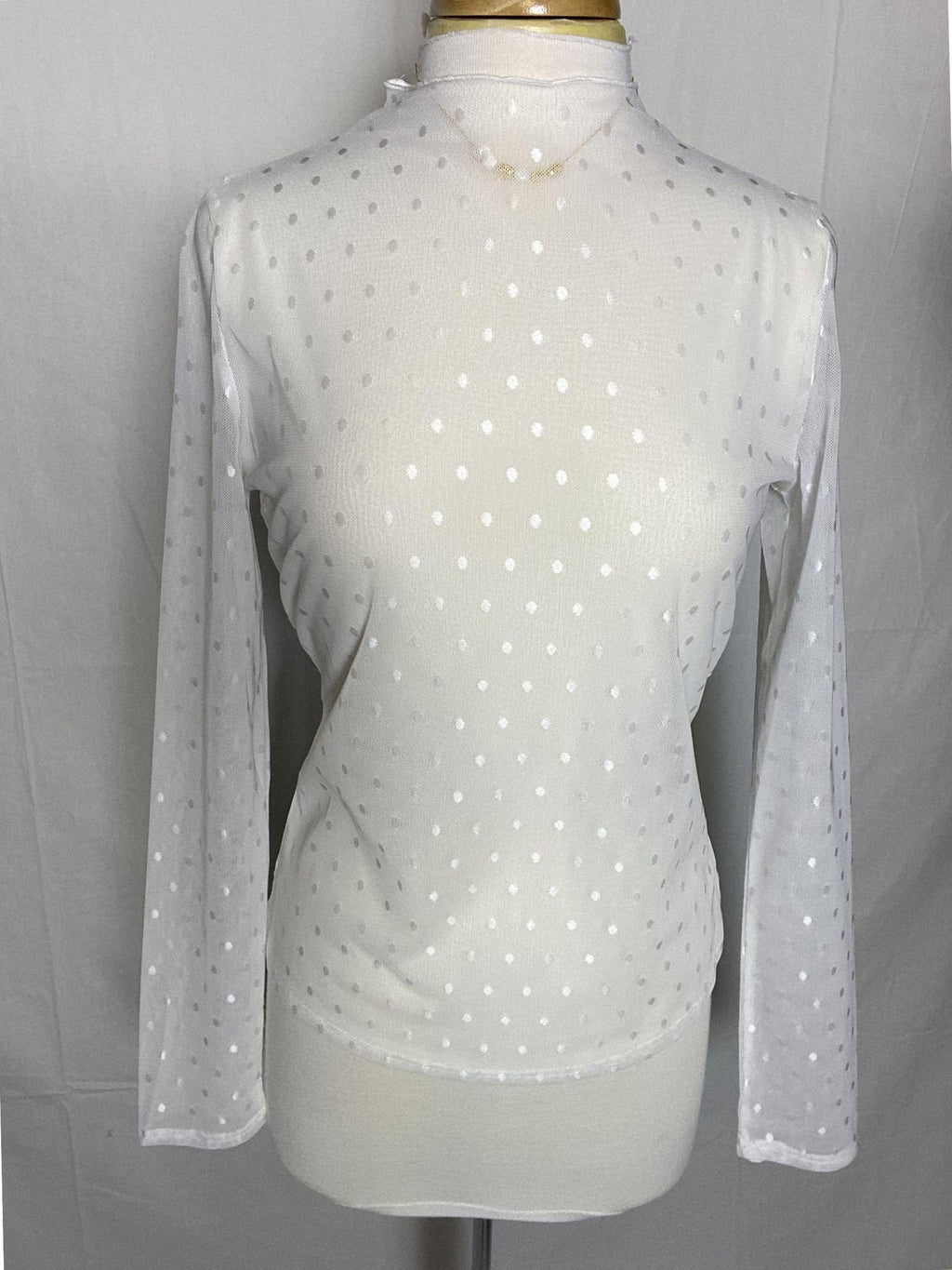 Mesh Polka Dot Long Sleeve