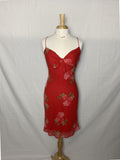 Red Floral Midi Dress