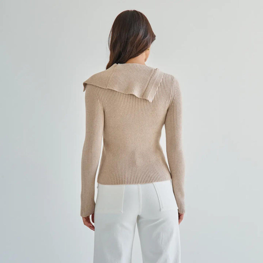 Asymmetric Button Sweater