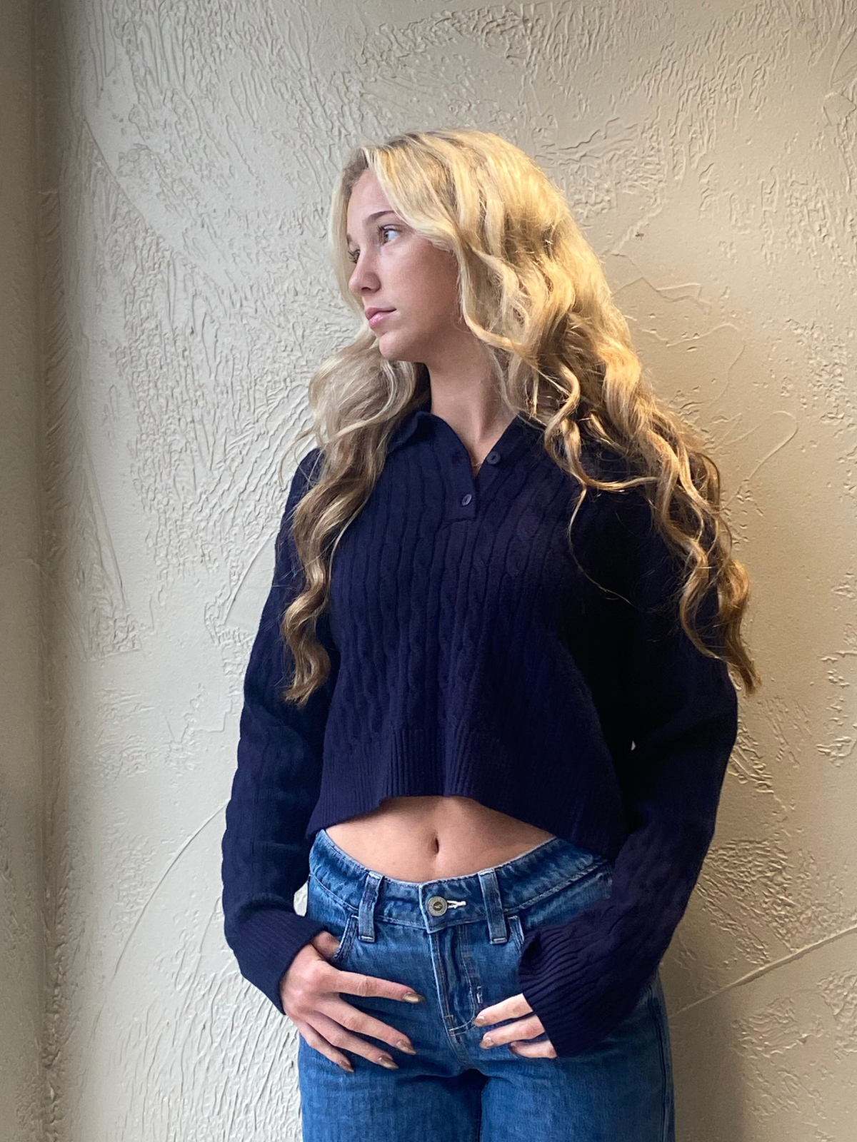 Collar Crop Sweater
