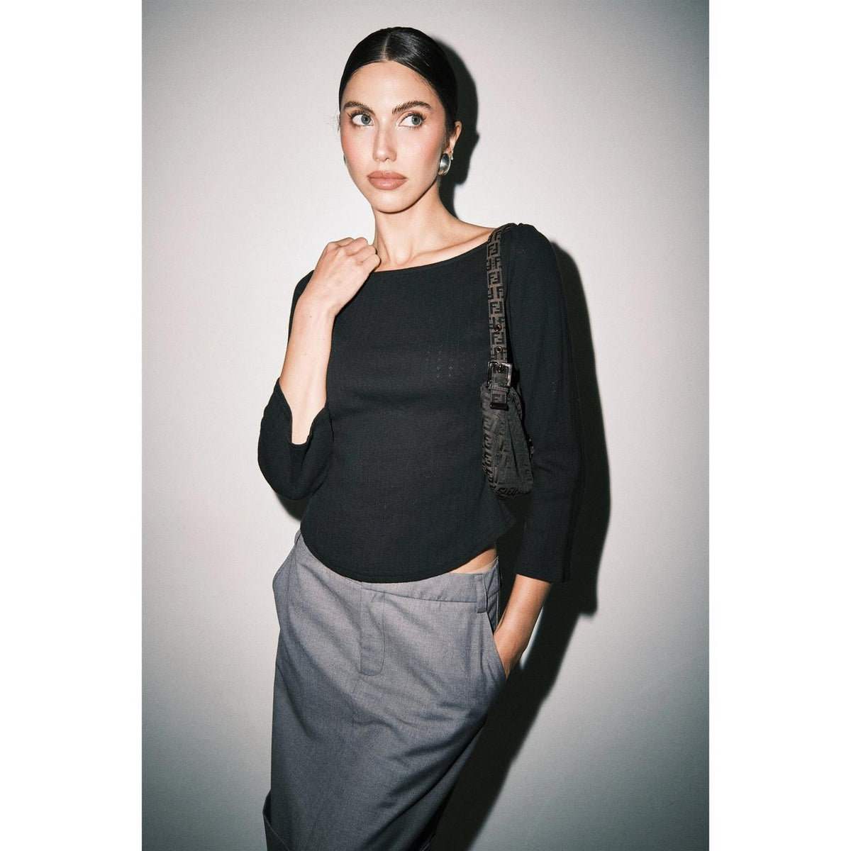Boat Neck Quarter Sleeve Top
