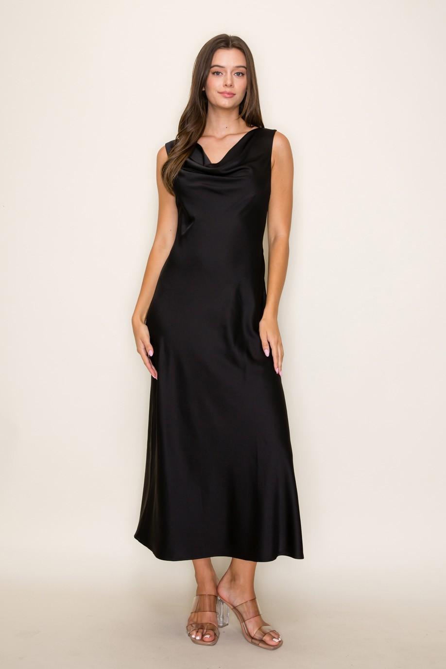 Black Cowl Neck Dress