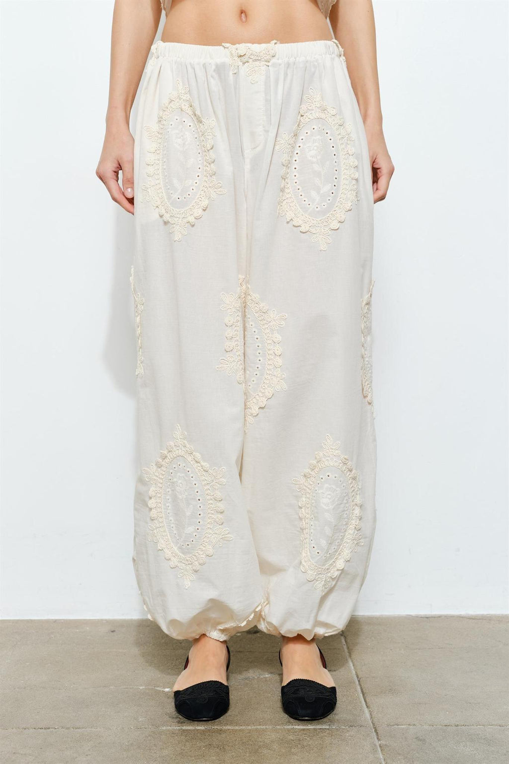 Cotton Embroidered Set - Joggers