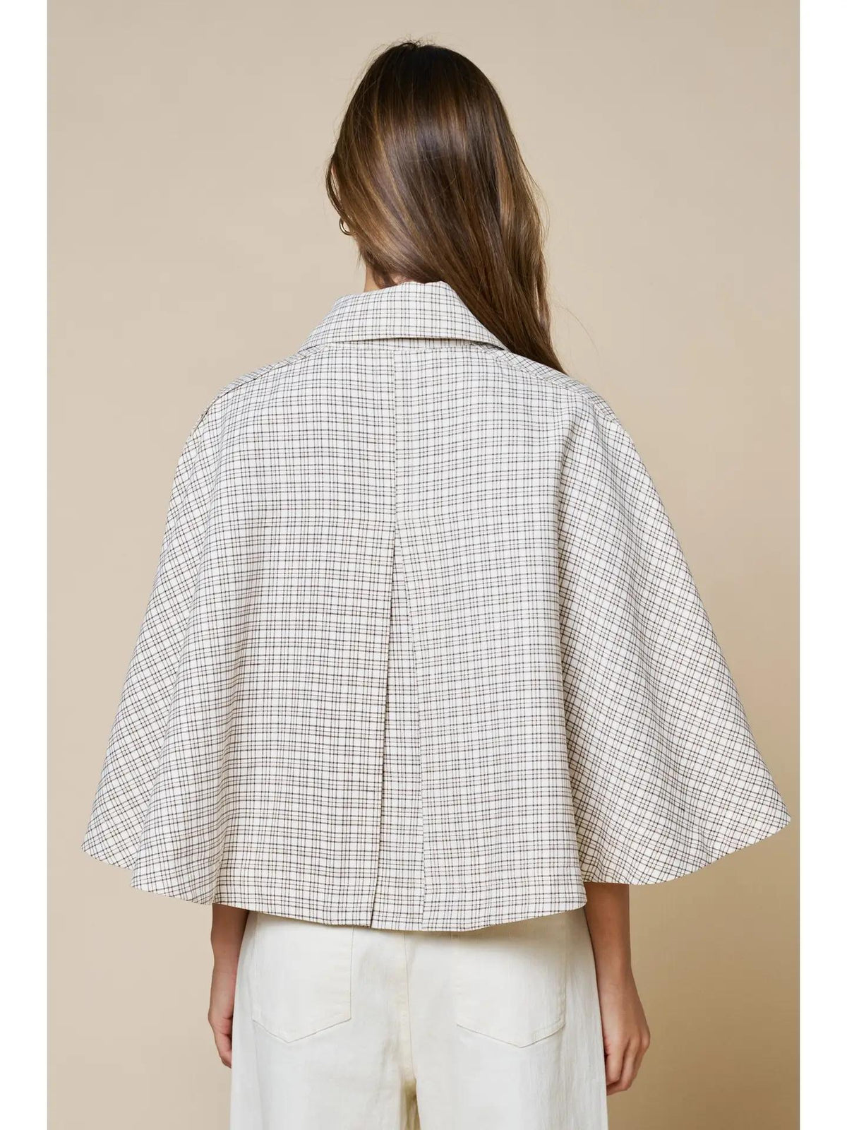 Gingham Poncho Top