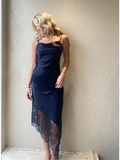 Asymmetrical Midi Slip Dress