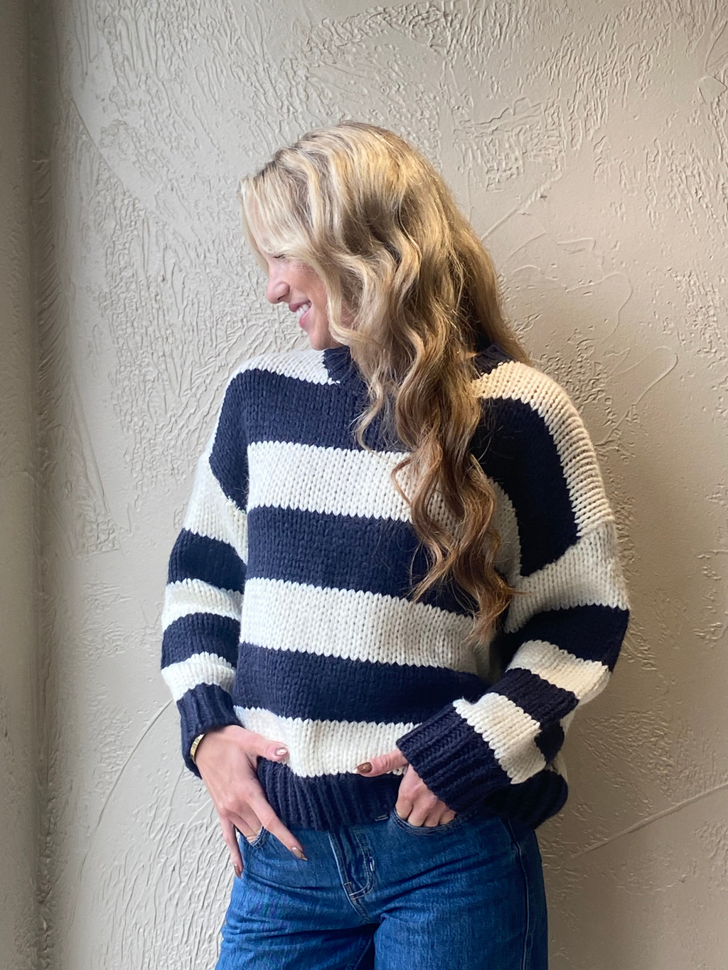 Striped Chunky Knit Sweater