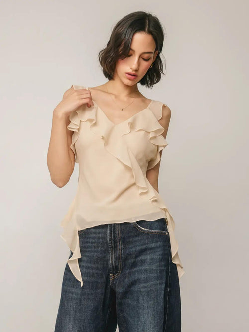 Chiffon Ruffle Top